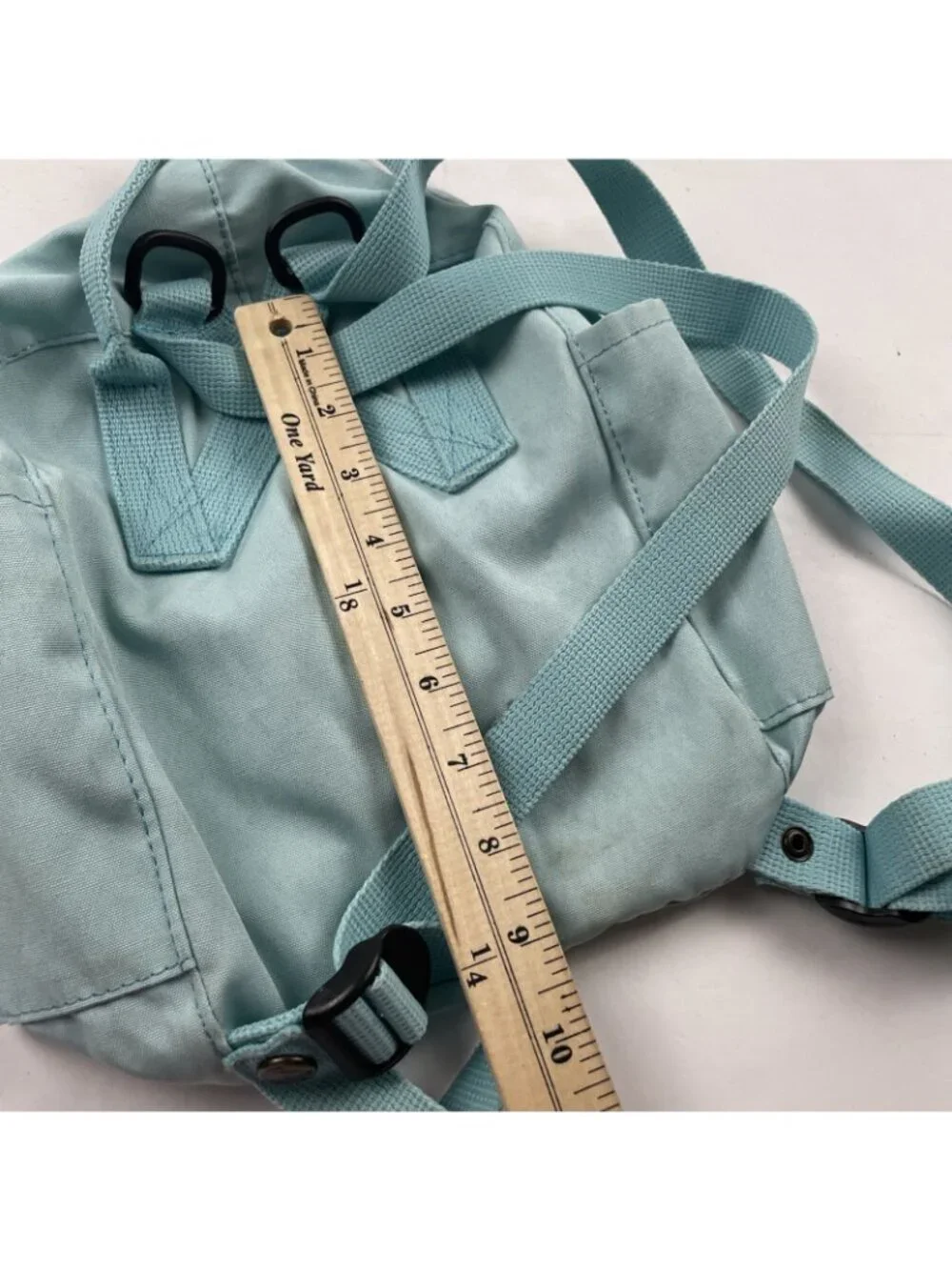 Fjallraven Kanken Mini Backpack Top Handle Side Pockets Light Blue Travel